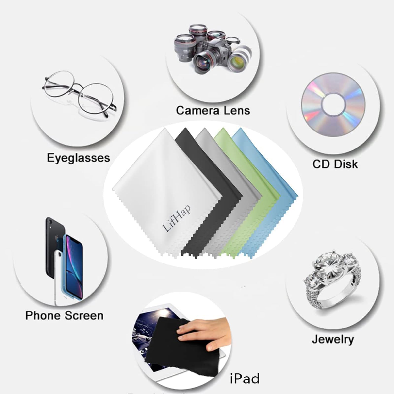 LifHap color-coded cloths for organized cleaning by device.