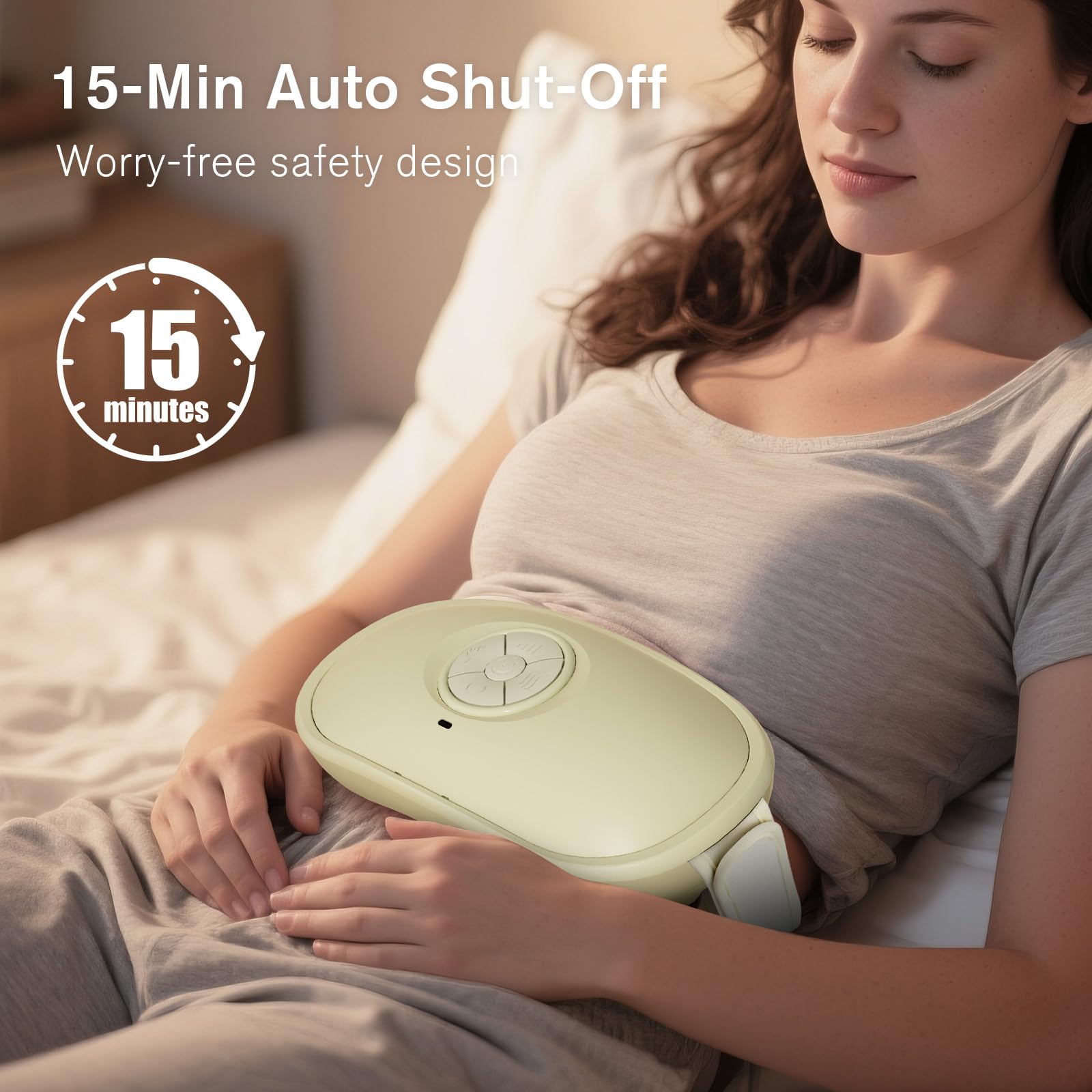The Lifiora Abdominal Massager back-friendly silhouette provides steady contact and comfort.