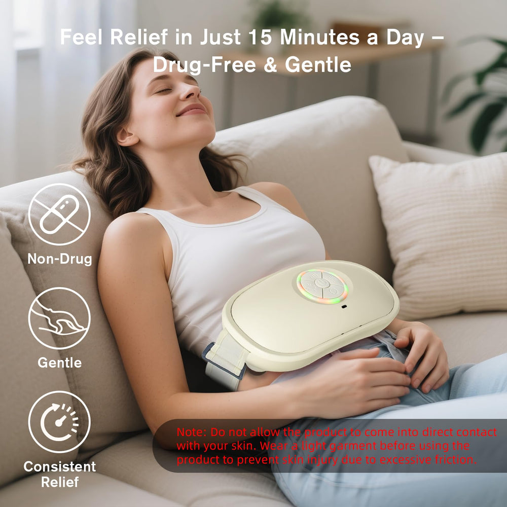 The Lifiora Abdominal Massager dual kneading action eases abdominal tension.