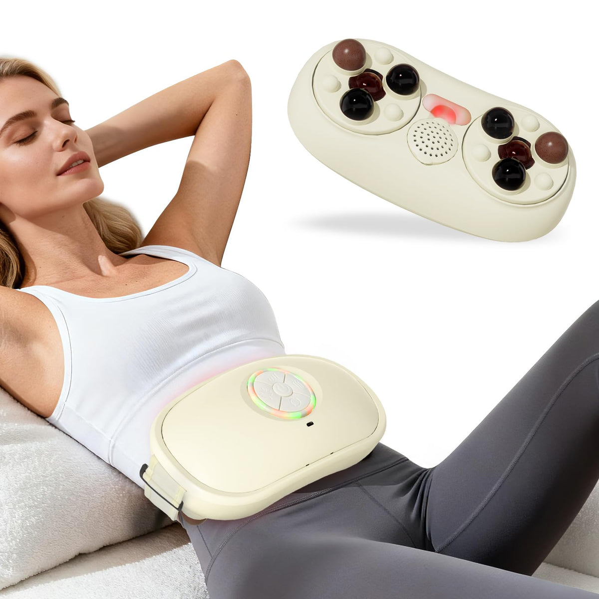 The Lifiora Abdominal Massager with heat heads delivers soothing digestion support.