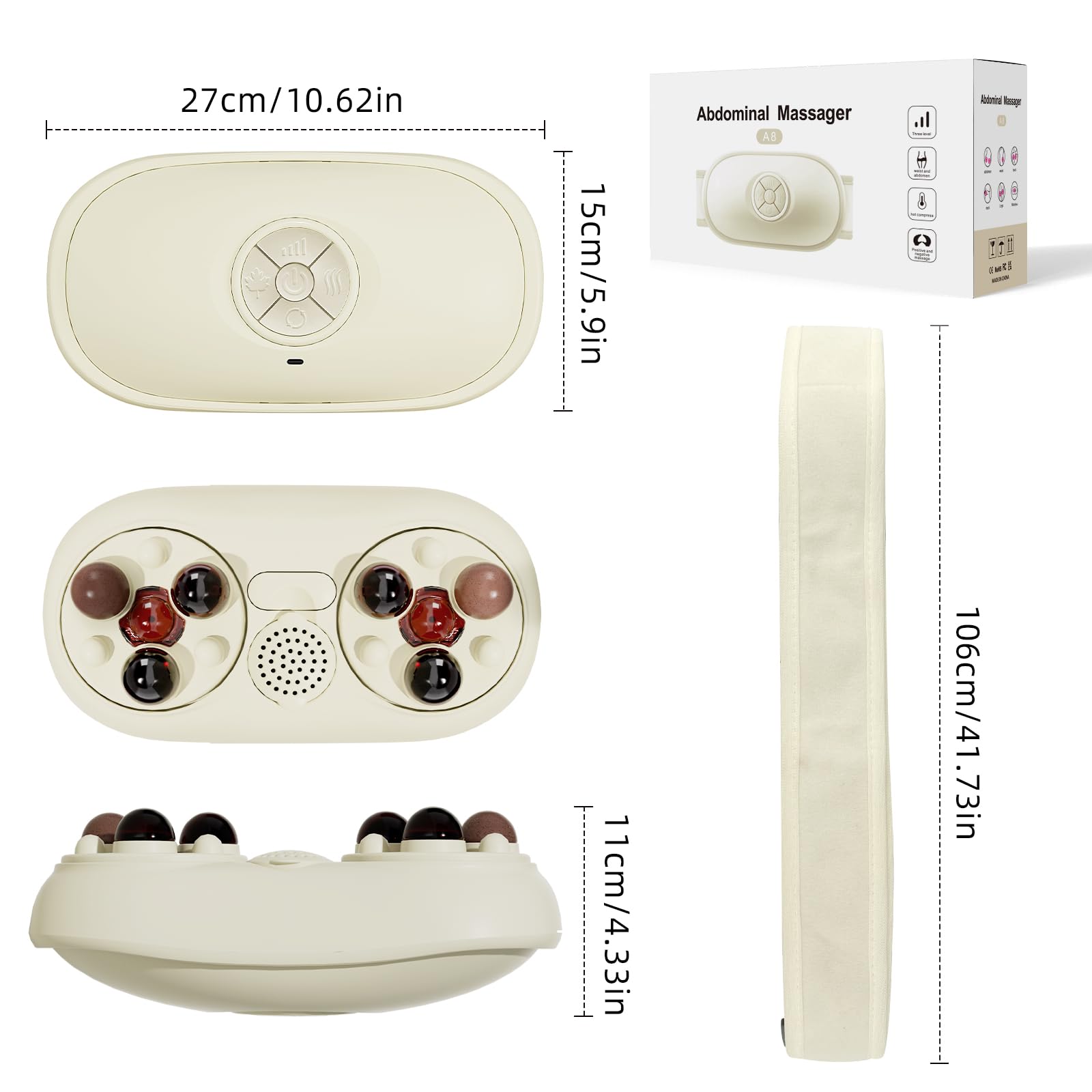 The Lifiora Abdominal Massager safe-use reminder for skin-friendly sessions.