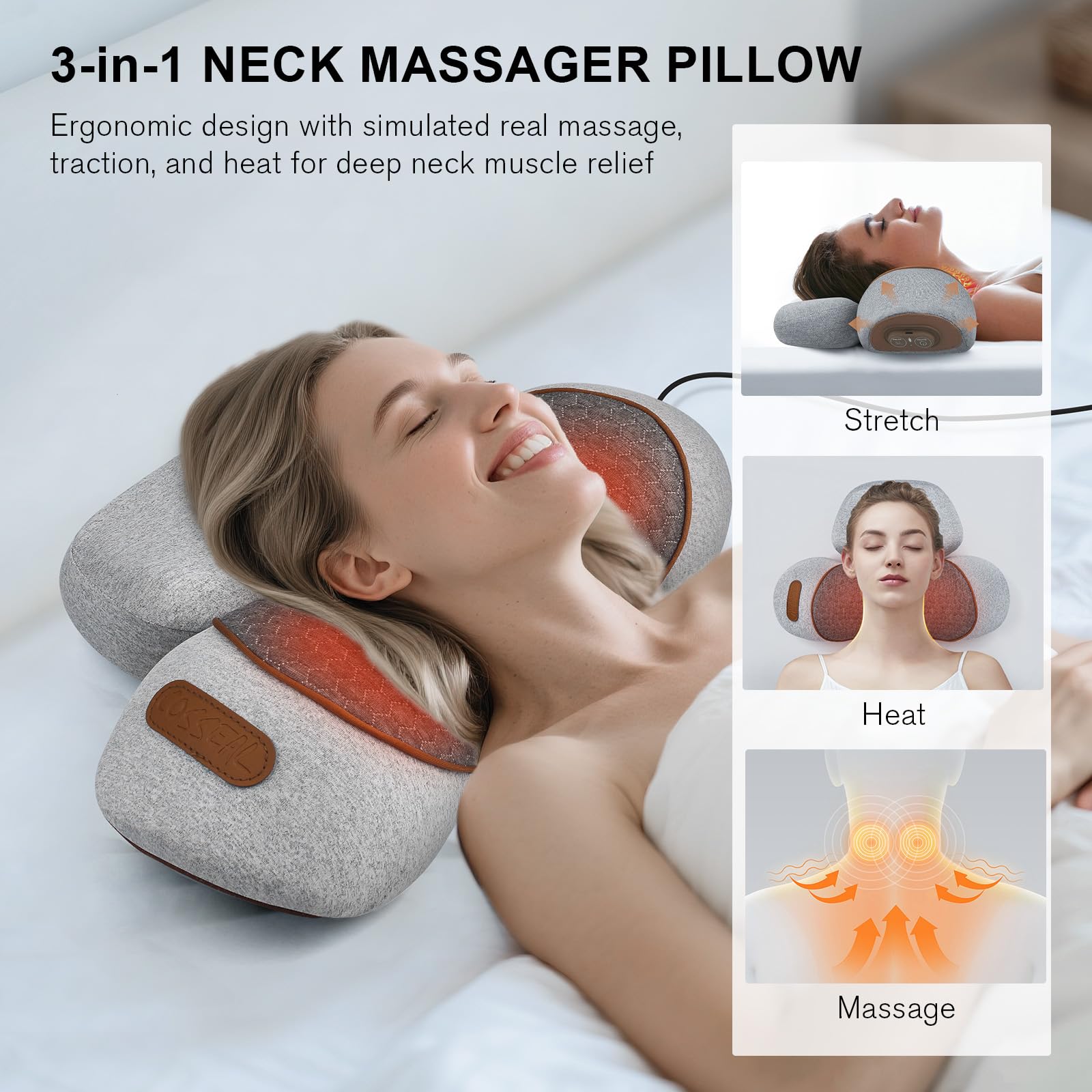 Lifiora ergonomic neck pillow with 26-degree angle for posture support