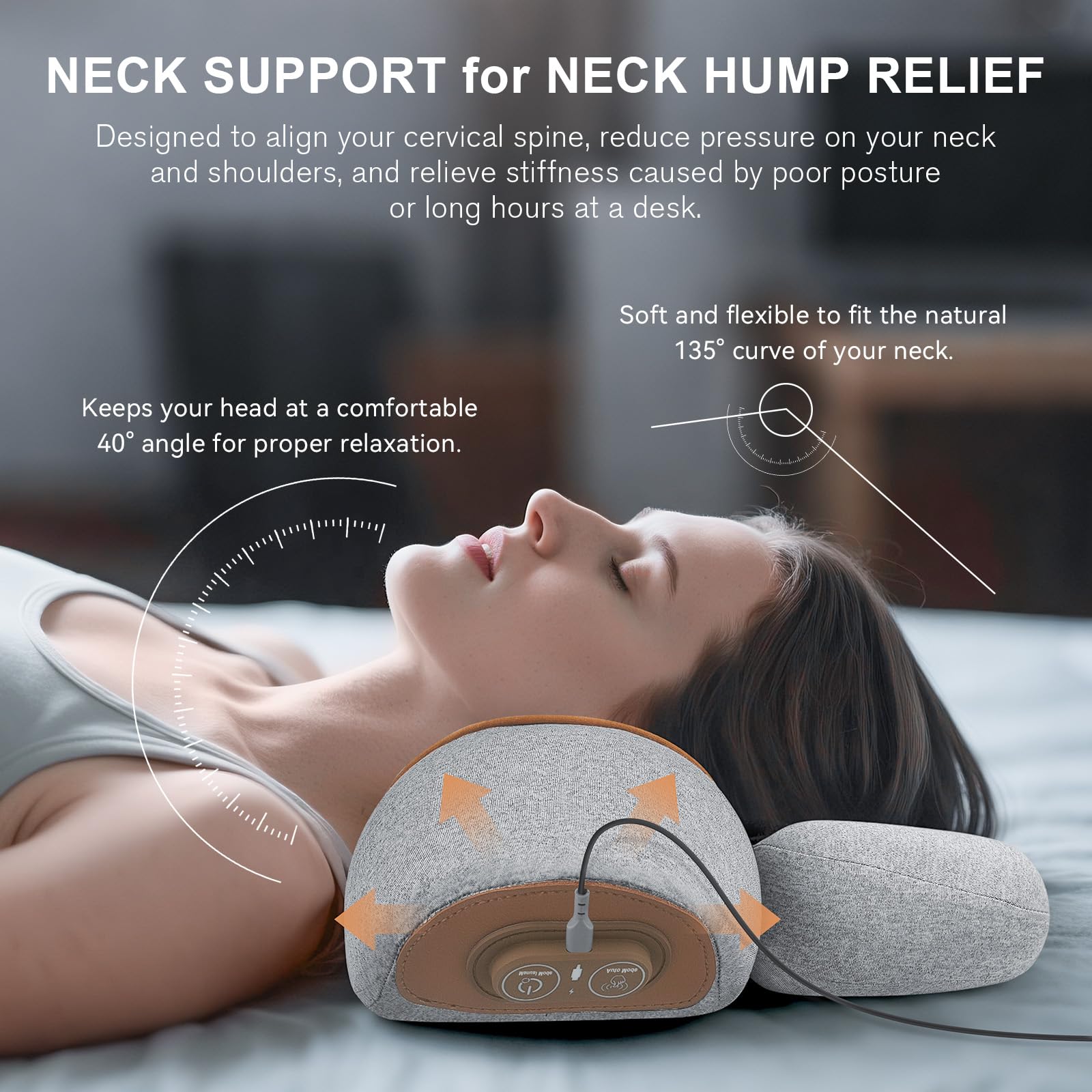Lifiora neck massager pillow delivering fast heat therapy for fatigue relief
