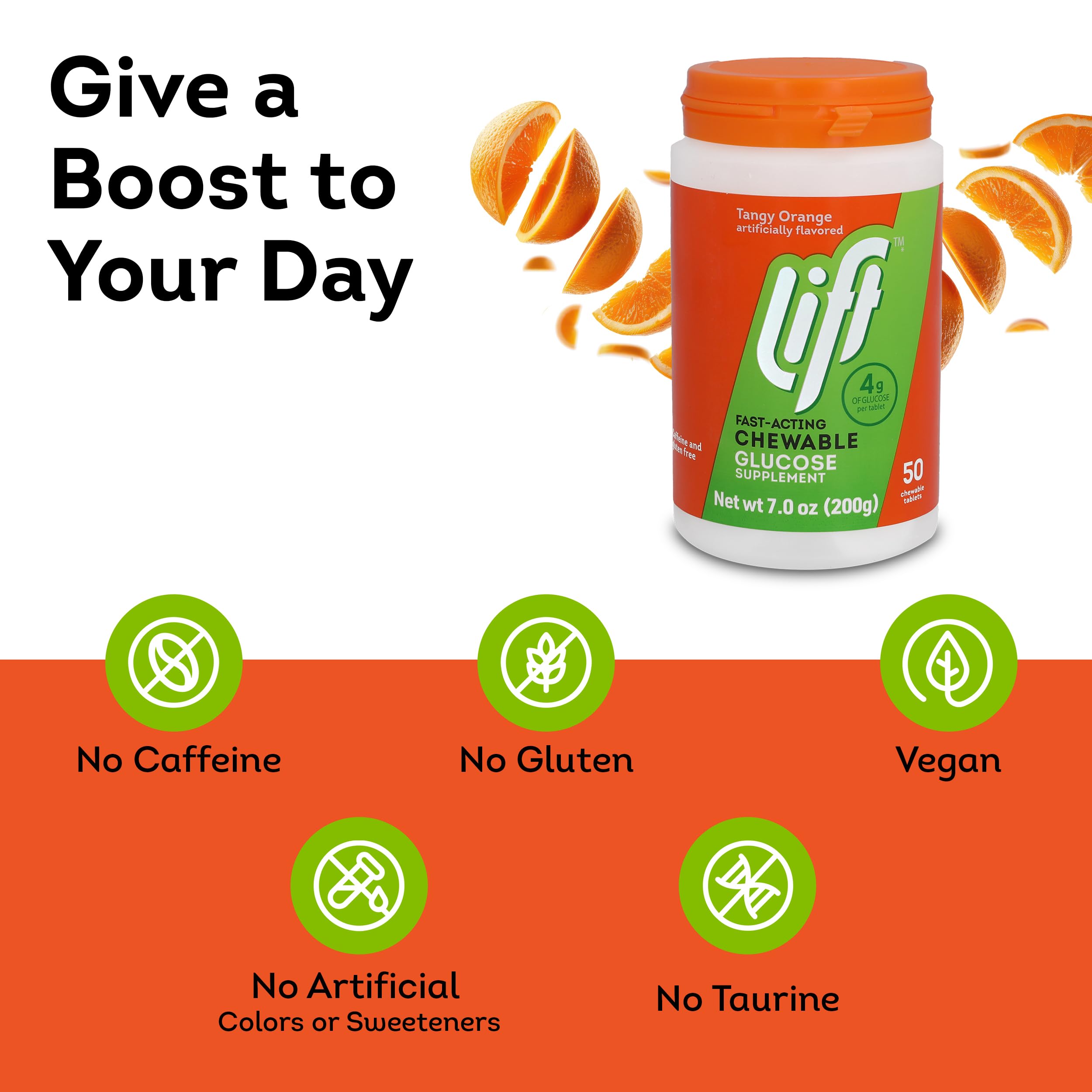 Lift Glucose on-the-go tube being dispensed from the jar for easy use.