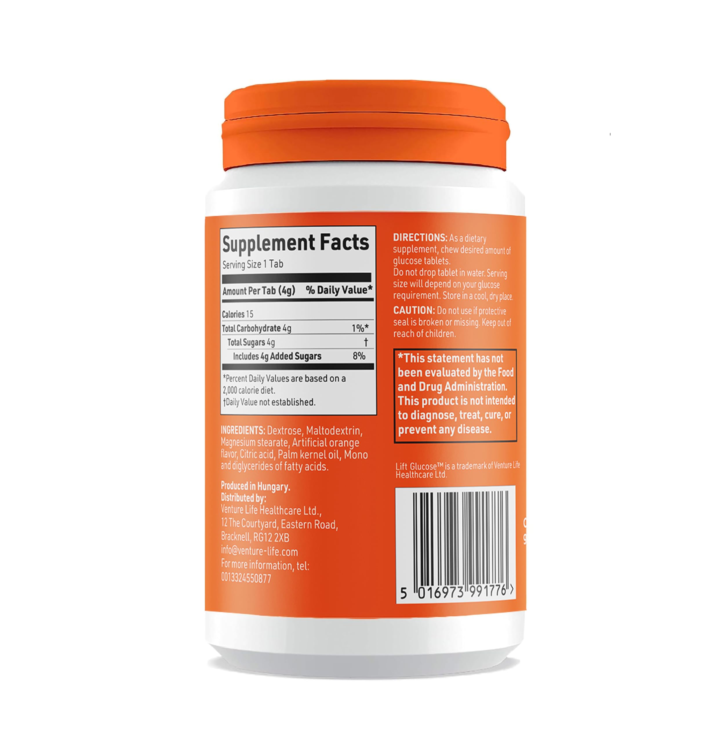 Lift Glucose orange flavor citrus aroma for quick energy during workouts.