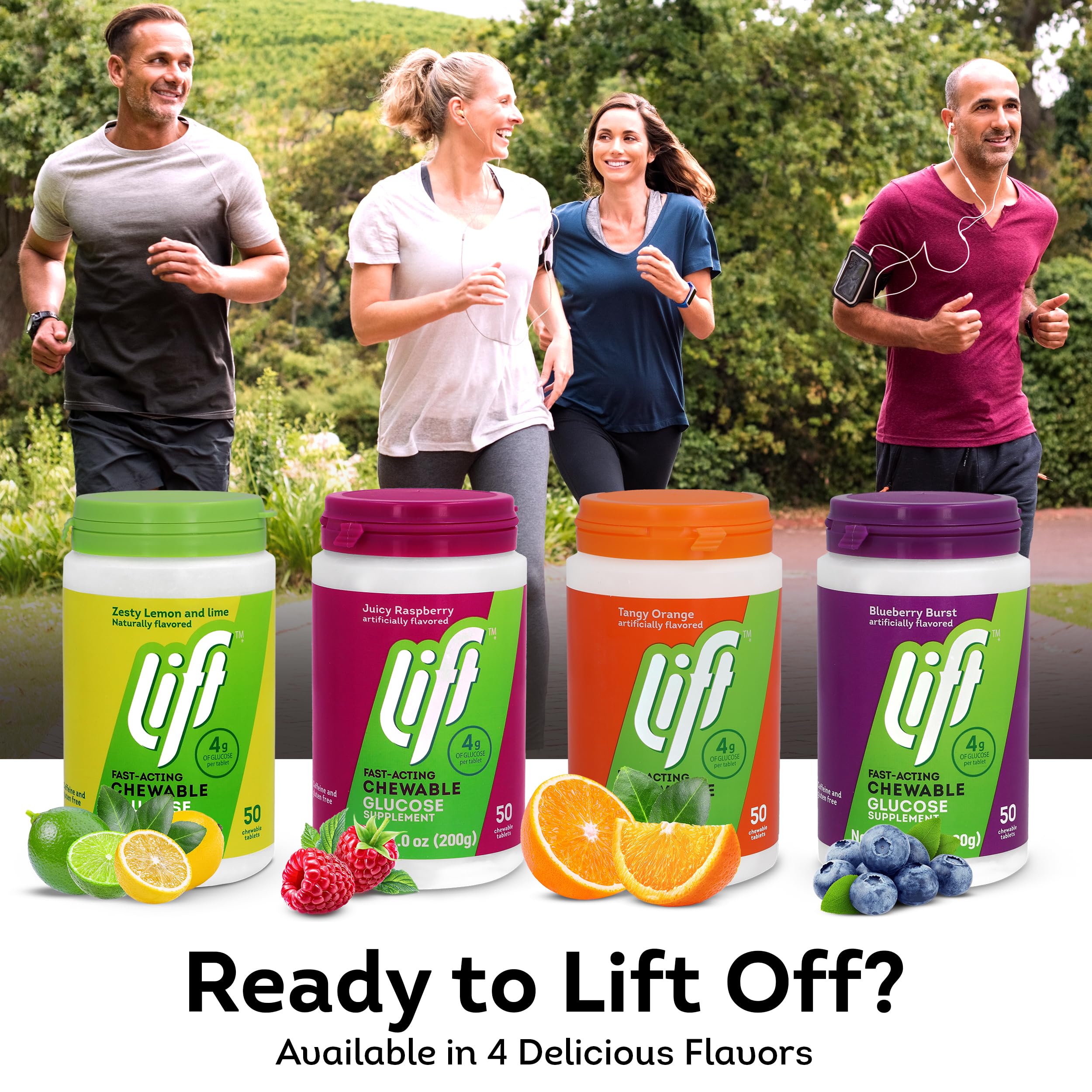 Lift Glucose Raspberry packaging on shelf for easy restock.