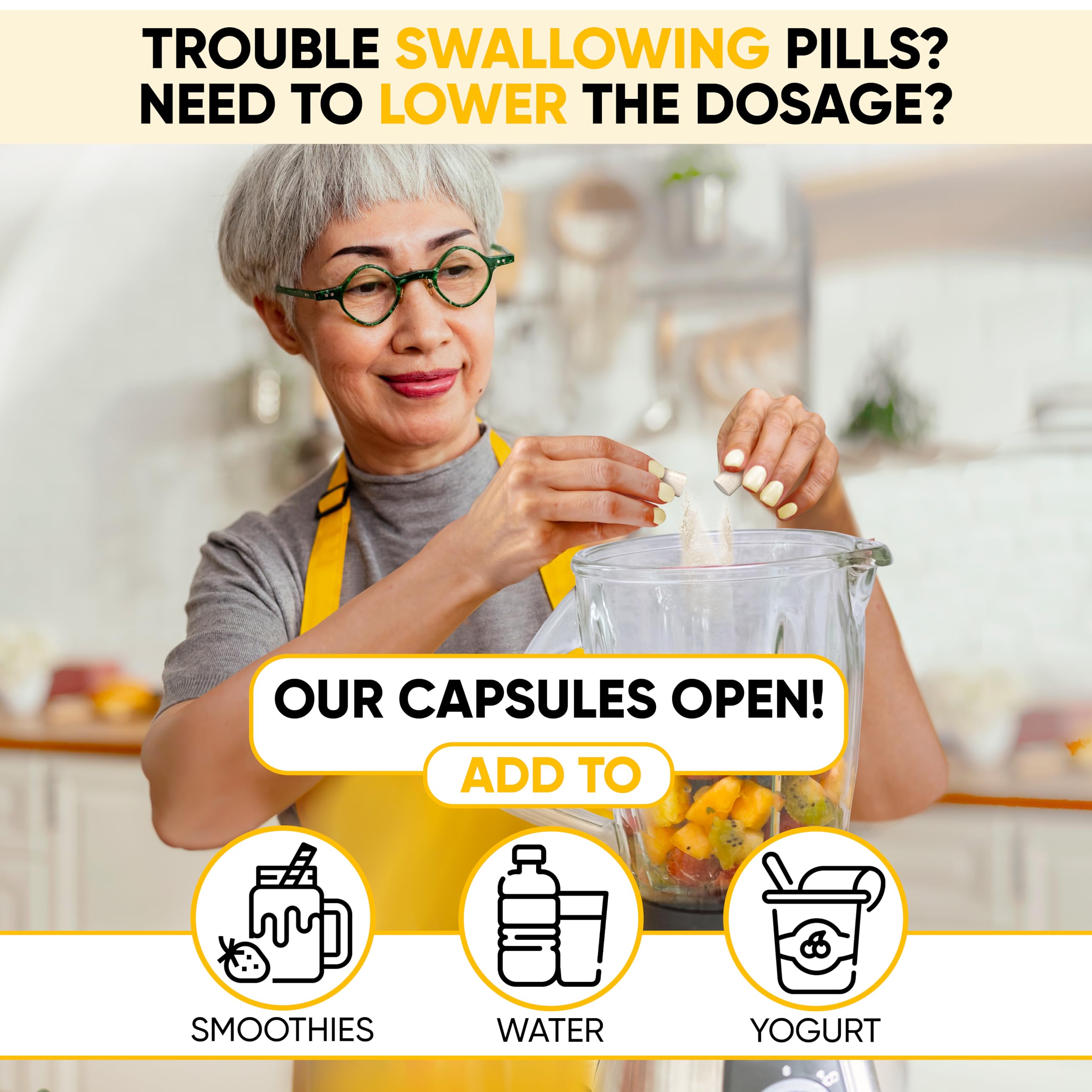 Lifted Naturals shelf-stable probiotic with prebiotic GOS for gut mood.