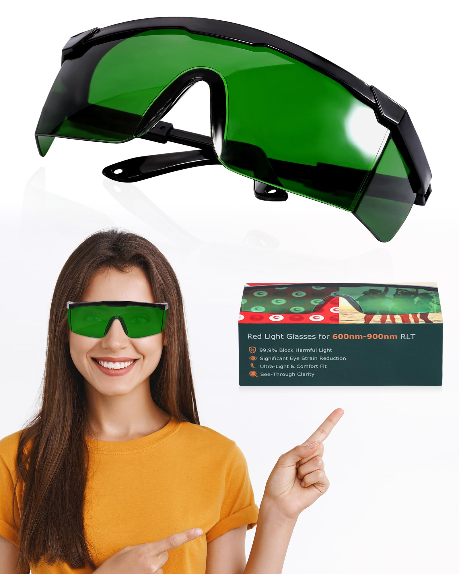 Gafas LIGHTMEUP para terapia de luz roja protegen ojos durante sesiones largas