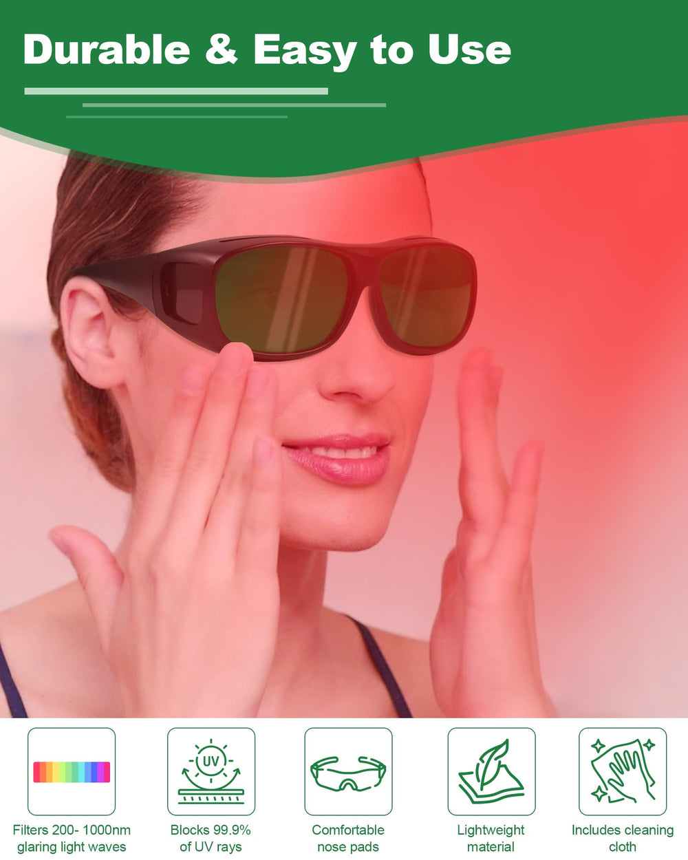LightMeUp glasses suitable for clinics or group therapy sessions.