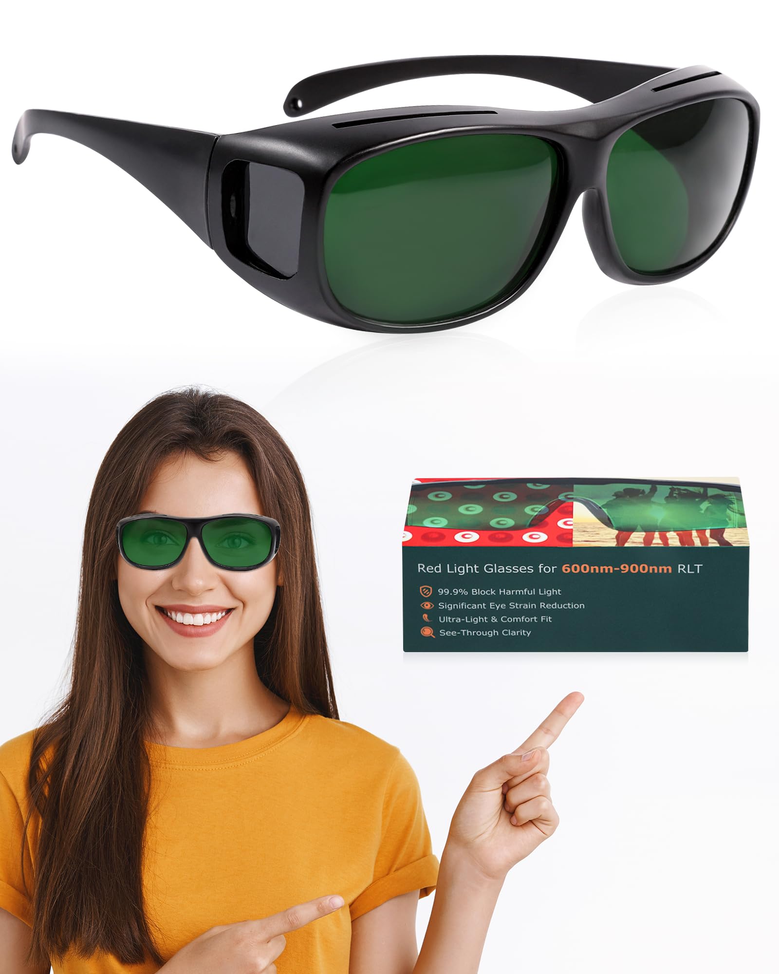 Red Eye Protection LIGHTMEUP Red Light Therapy Glasses – Eye Protection for Infrared & LE ...