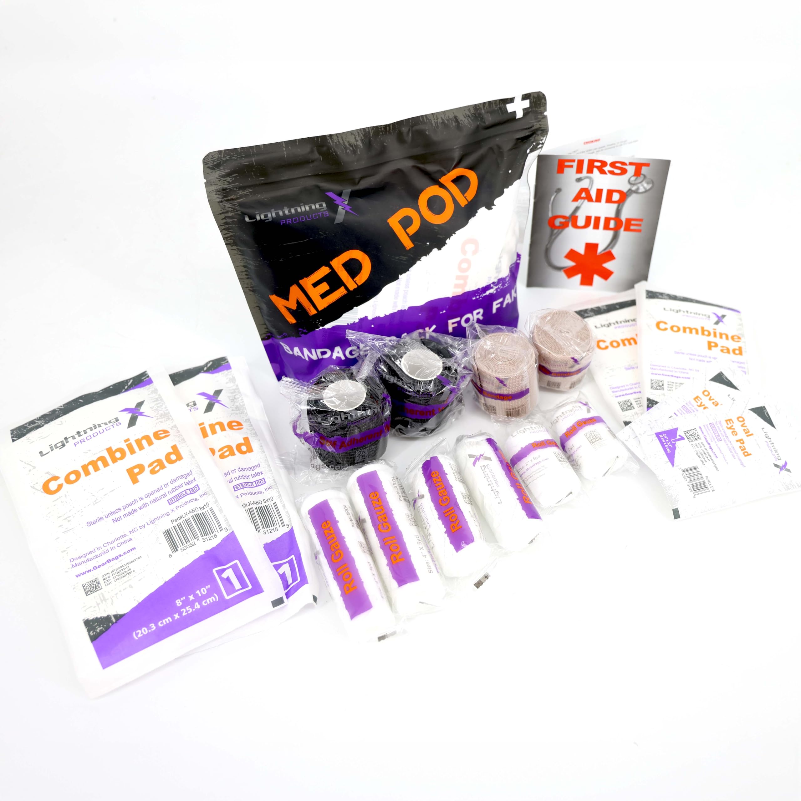 Lightning X Bandages Refill Kit – trauma pad 5x9 for EMS readiness and rapid field care.