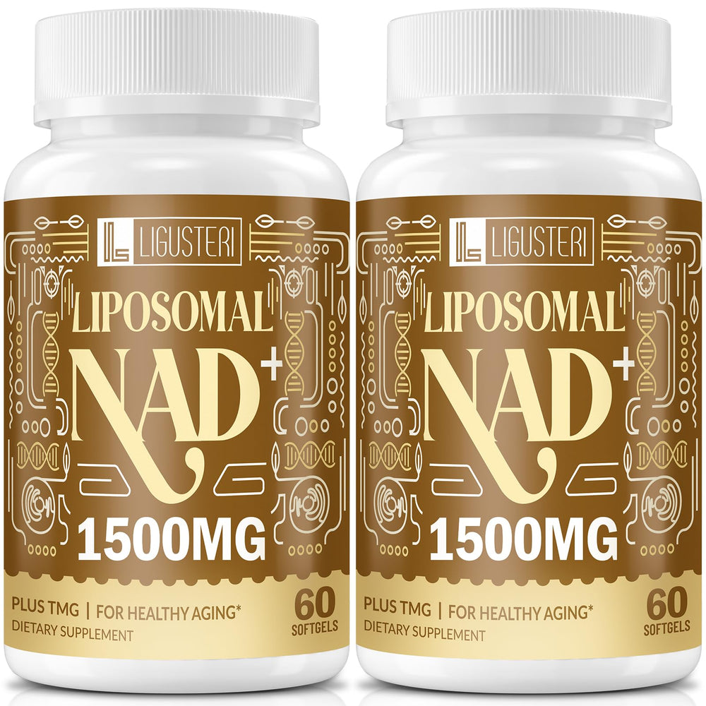 LIGUSTERI liposomal NAD+ bottle highlights premium daily energy support.