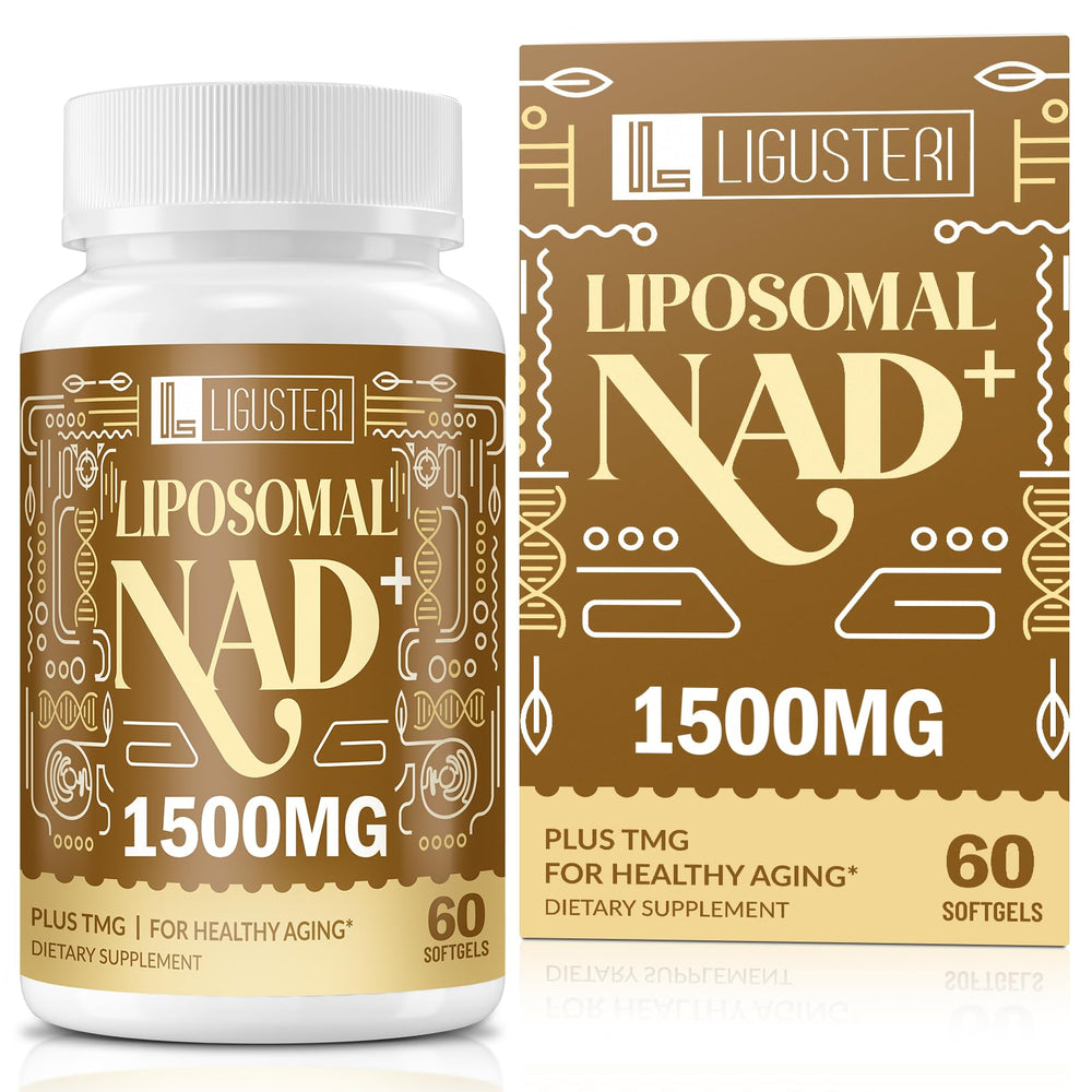 LIGUSTERI liposomal NAD+ with TMG bottle for convenient daily energy support.