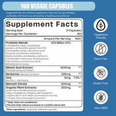 LIISKYY H. pylori Probiotic capsules close-up highlighting 100B CFU potency