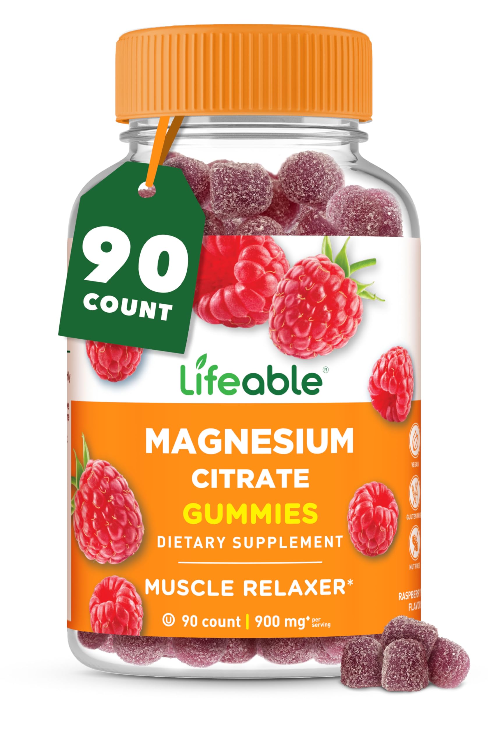 Lija Lifeable raspberry-flavored magnesium gummies bottle for daily wellness.