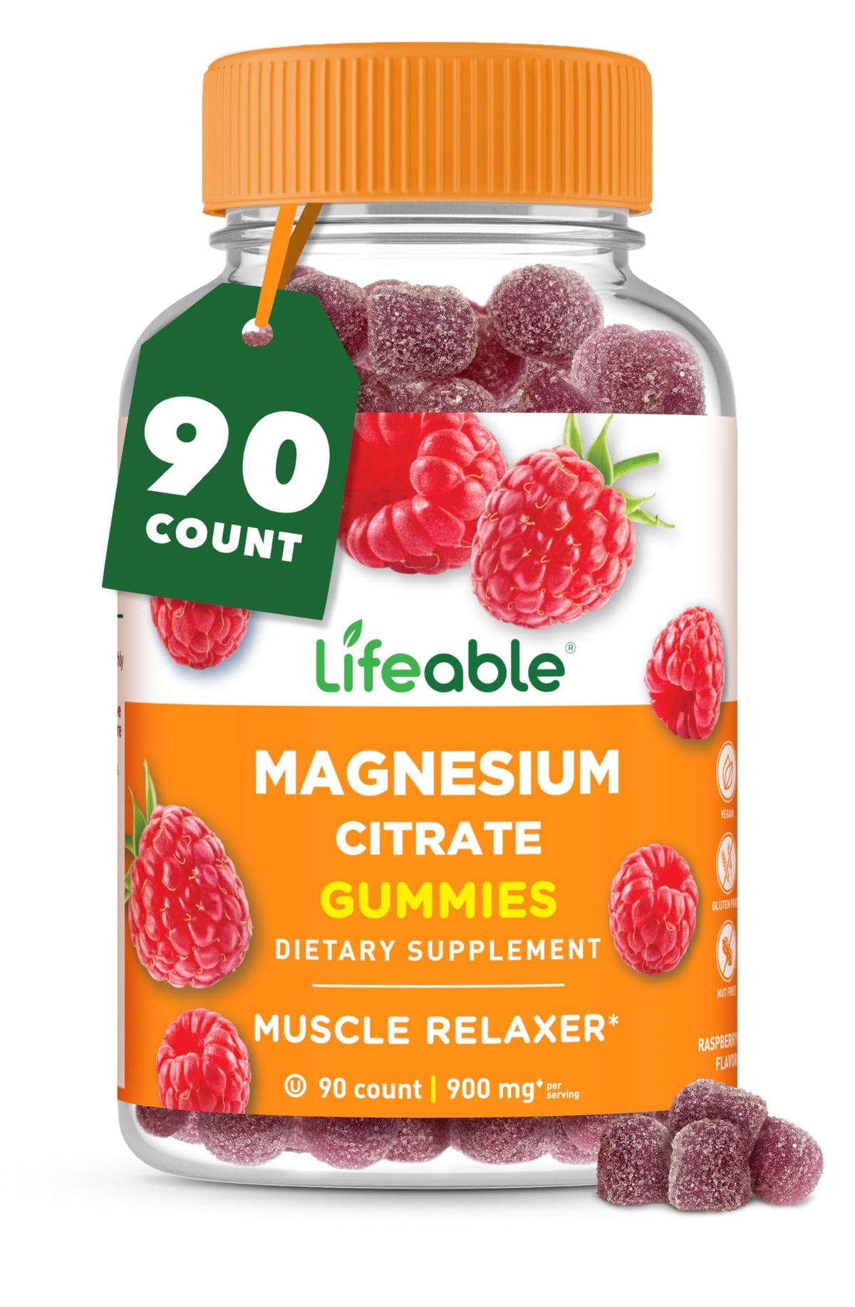 Lija Lifeable raspberry-flavored magnesium gummies bottle for daily wellness.