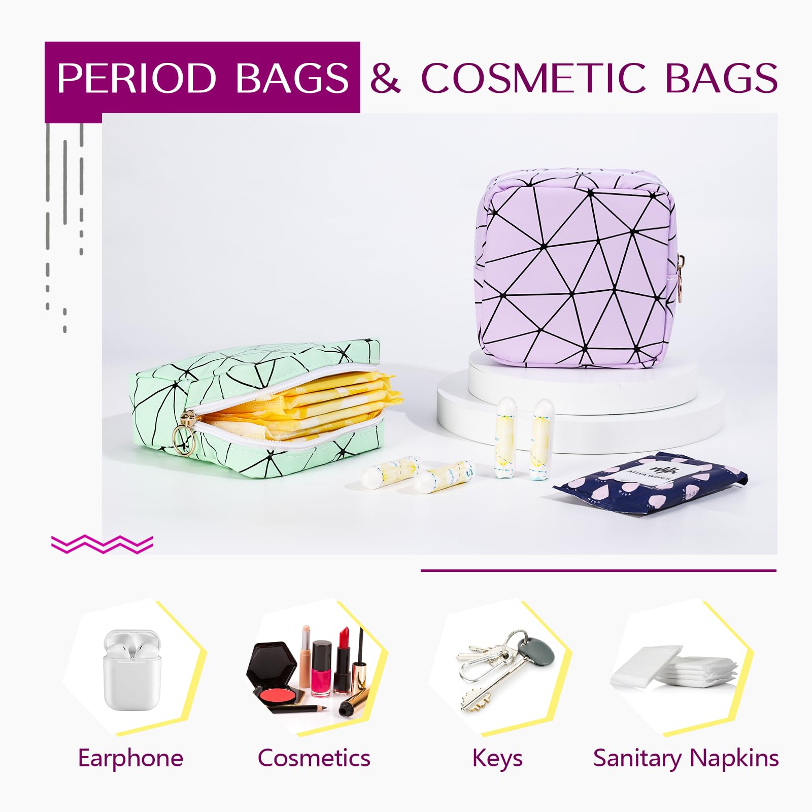 Likesing interlayer pocket leather bag stores keys lipstick coins neatly
