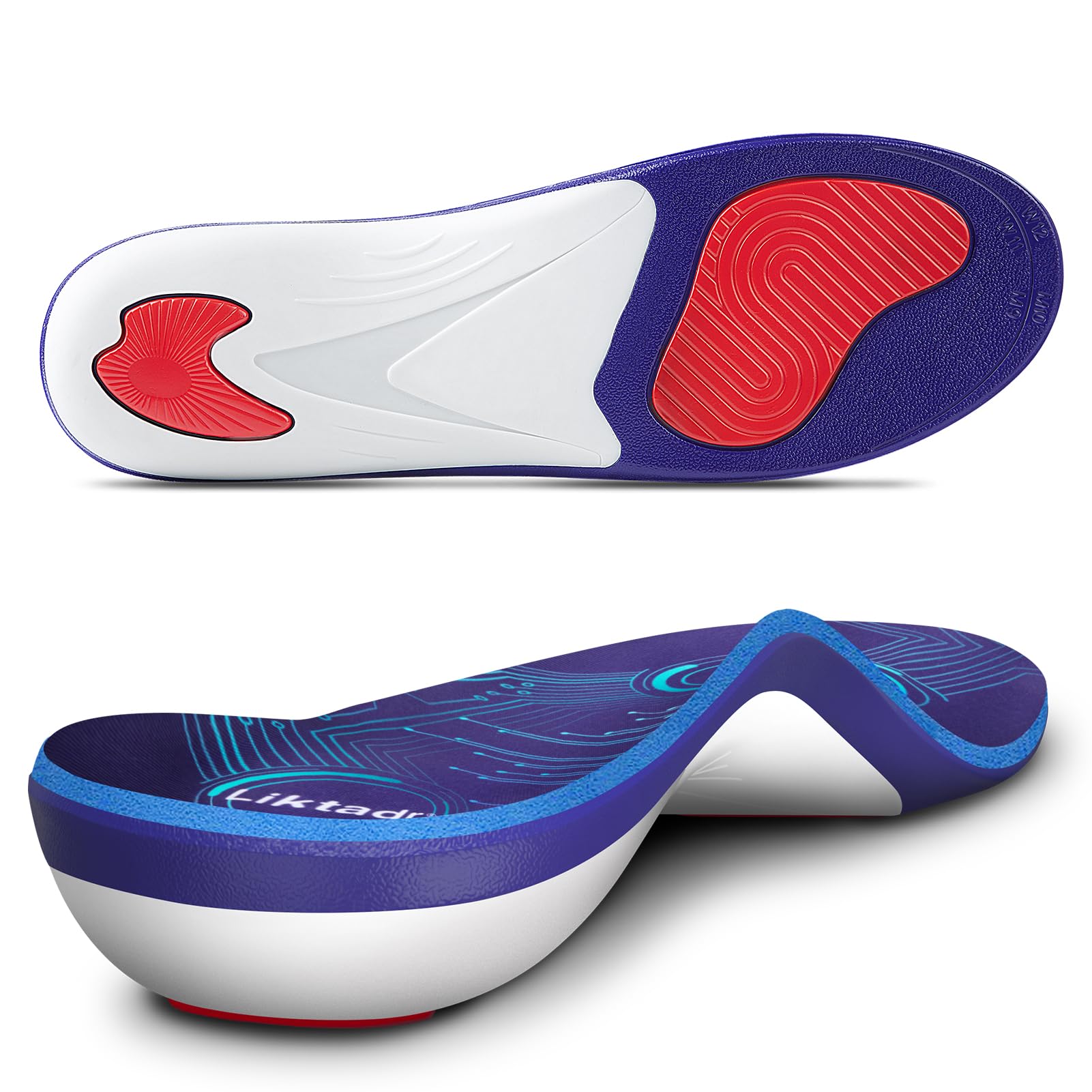 Liktadr Premium Arch Support Insoles with a reinforced heel cup for stable, comfortable steps.