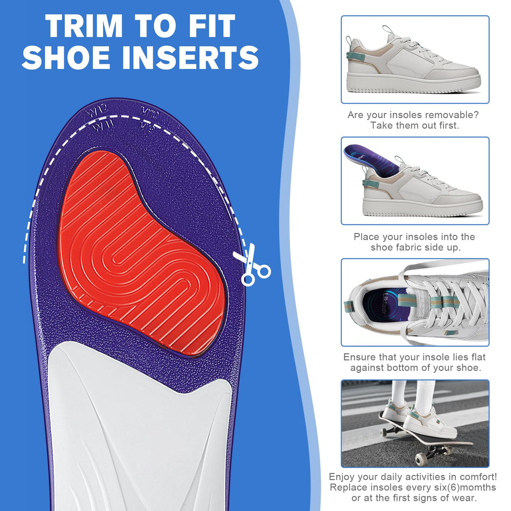 Liktadr insoles suitable for work boots and sneakers for daily comfort.