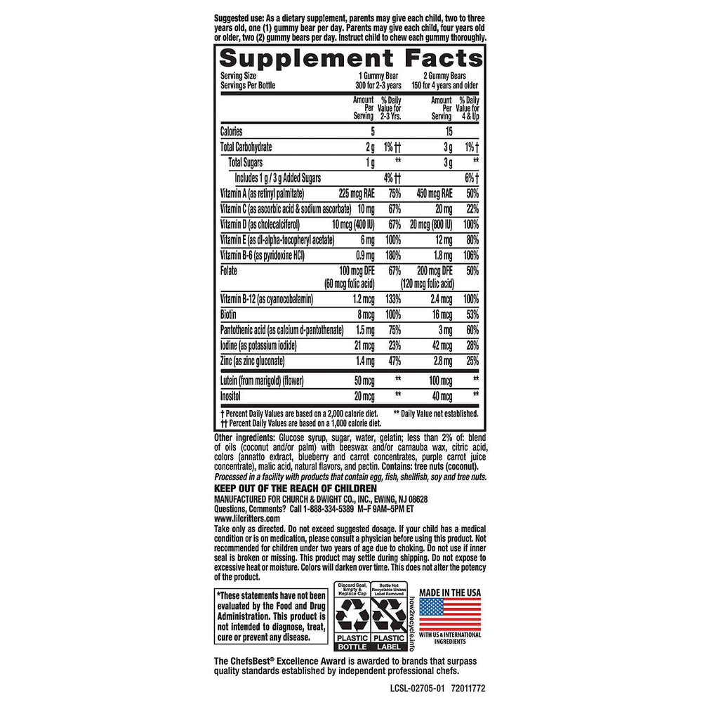 Gummy Vites fruity flavors support kid's daily vitamin routine.