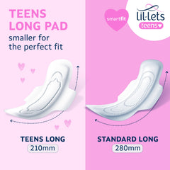 Lil-Lets teens long pads with wings in use for reliable coverage.