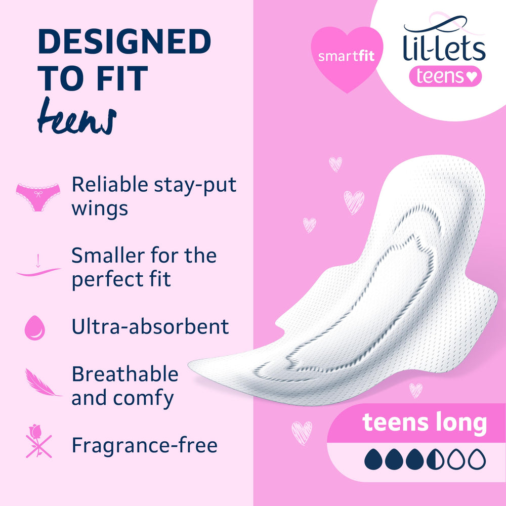 Lil-Lets pads with wings are individually wrapped for discreet daily protection.