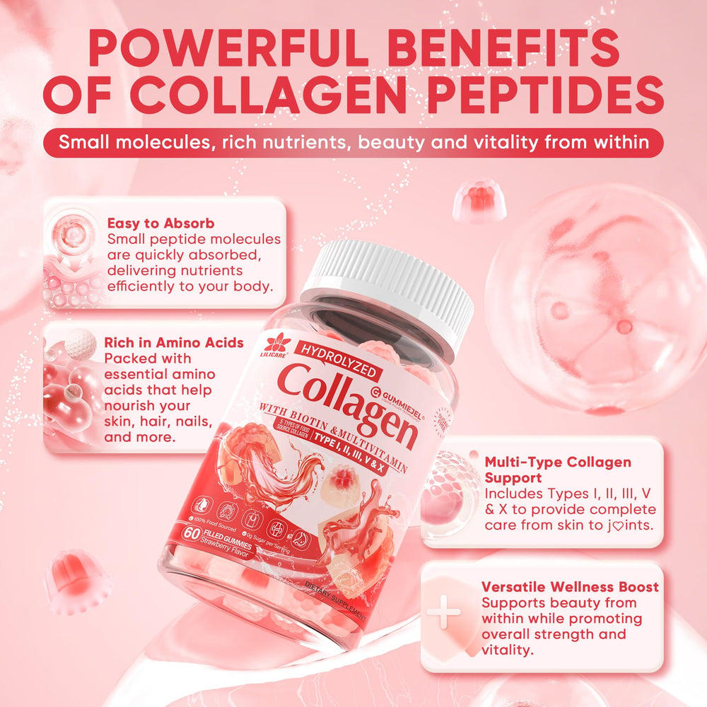 LILICARE immune and digestion support potential with collagen and vitamins.