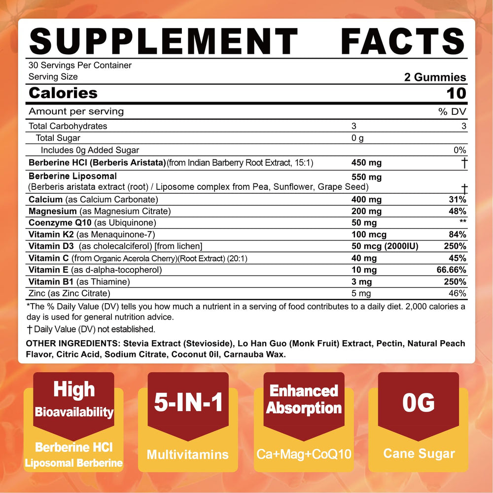 LILICARE Berberine Gummies being poured for easy daily intake