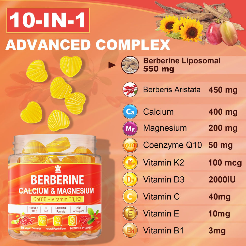 LILICARE Berberine Gummies vegan gluten-free badge signals clean formulation