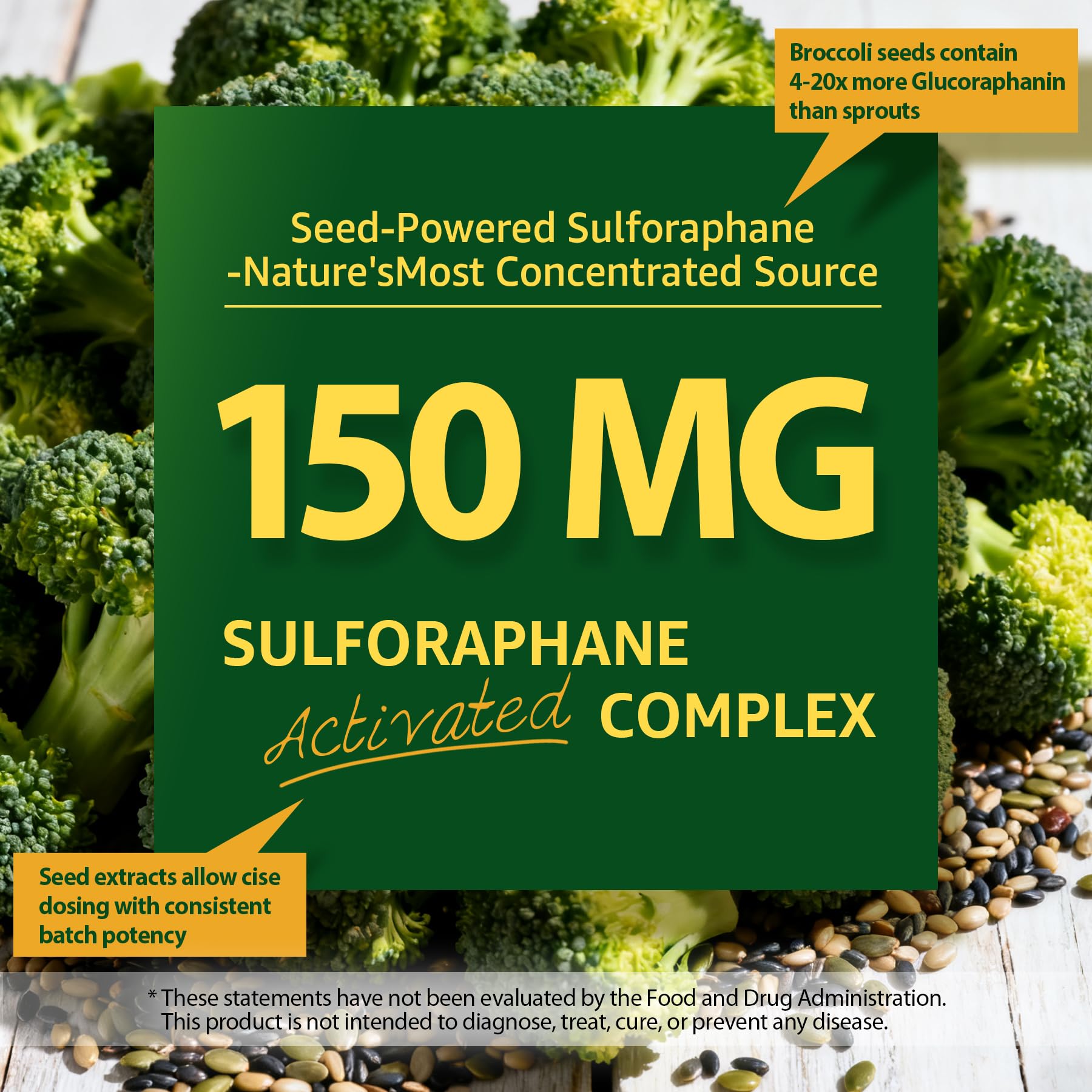 LILICARE broccoli seed extract ingredients layout