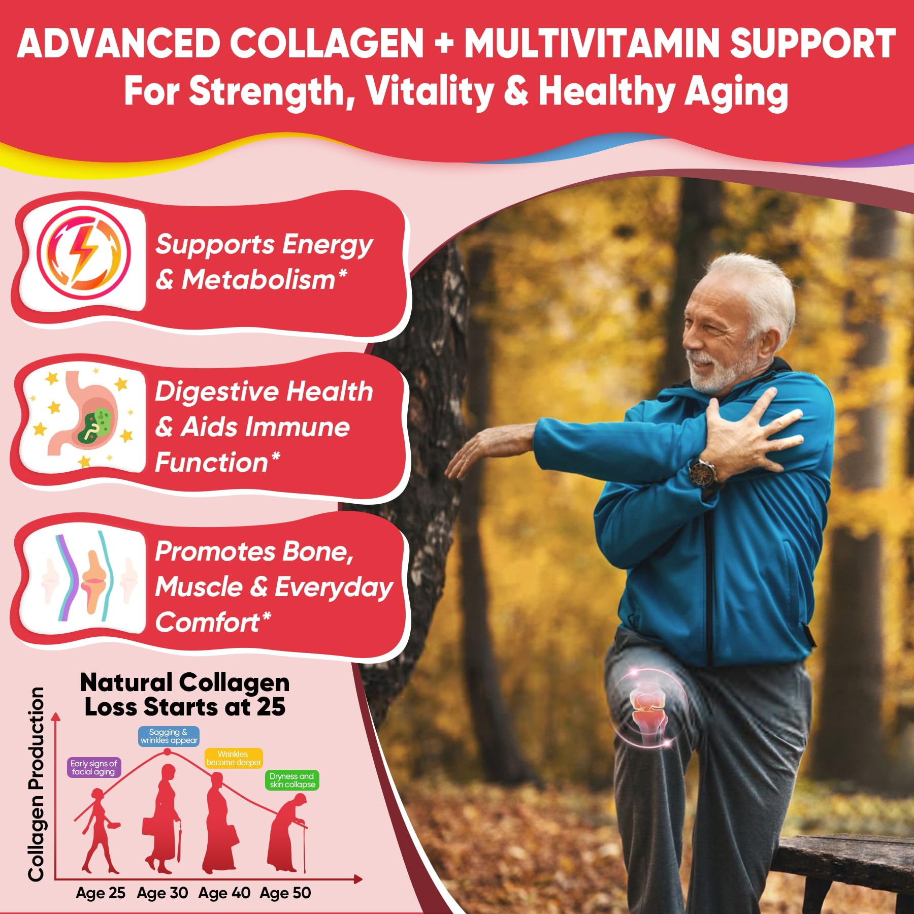 LILICARE ingredient panel highlights hydrolyzed multi-collagen and essential vitamins.