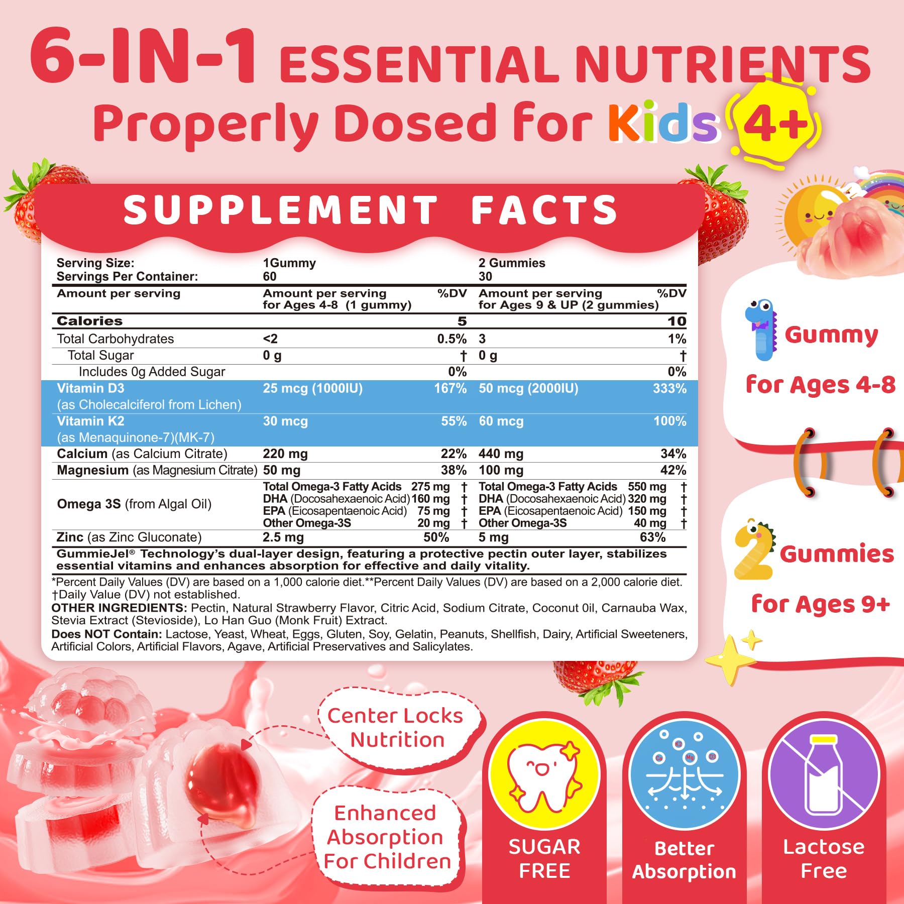 LILICARE D3K2 strawberry flavor outer-shell close-up