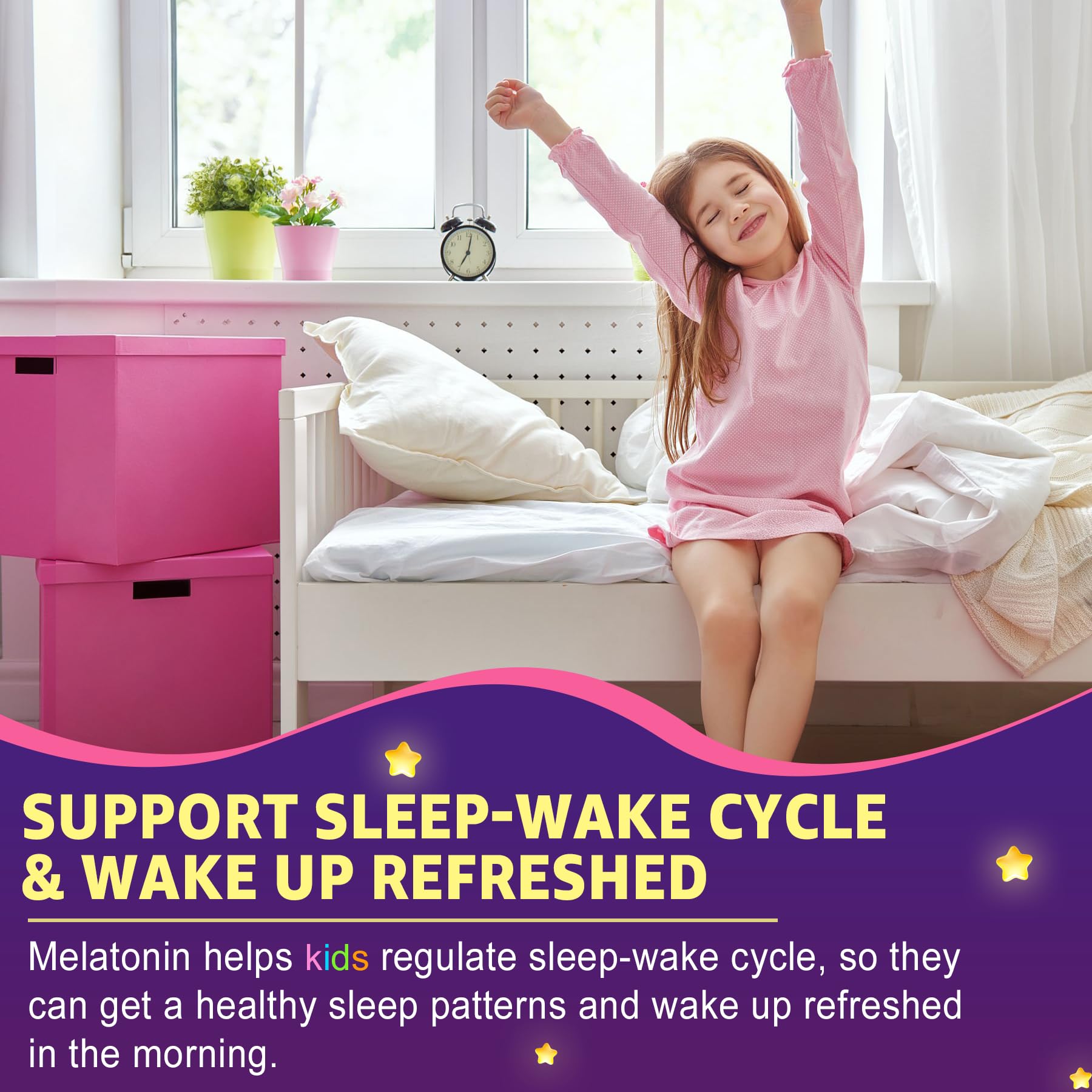 LILICARE Kids Sleep Gummies calcium and D3 symbol emphasizes bone support.