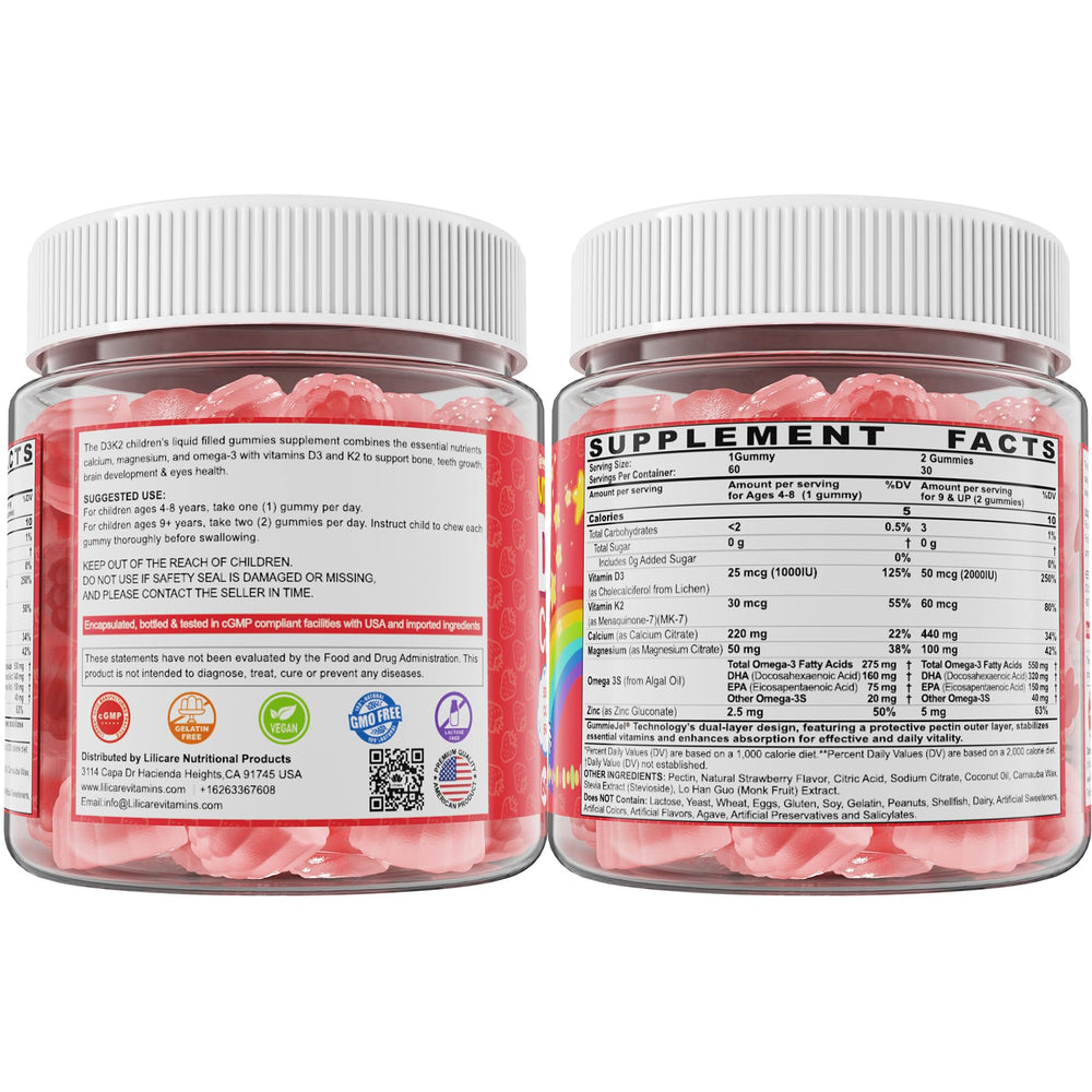 LILICARE kids-teens daily-use gummies on countertop