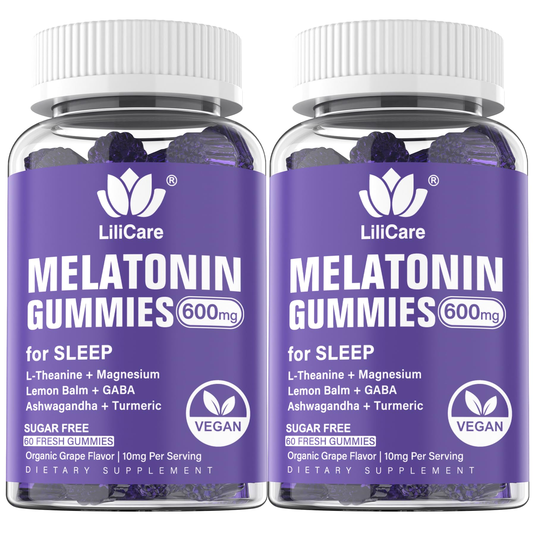 LILICARE Melatonin gummies bottle on nightstand supports calm sleep