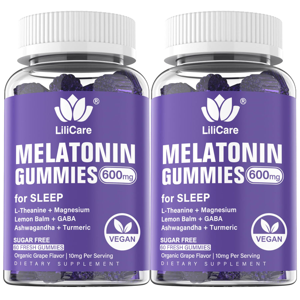 LILICARE Melatonin gummies bottle on nightstand supports calm sleep