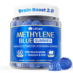 LILICARE Methylene Blue Gummies bottle front for daily cognitive support and sustained focus.