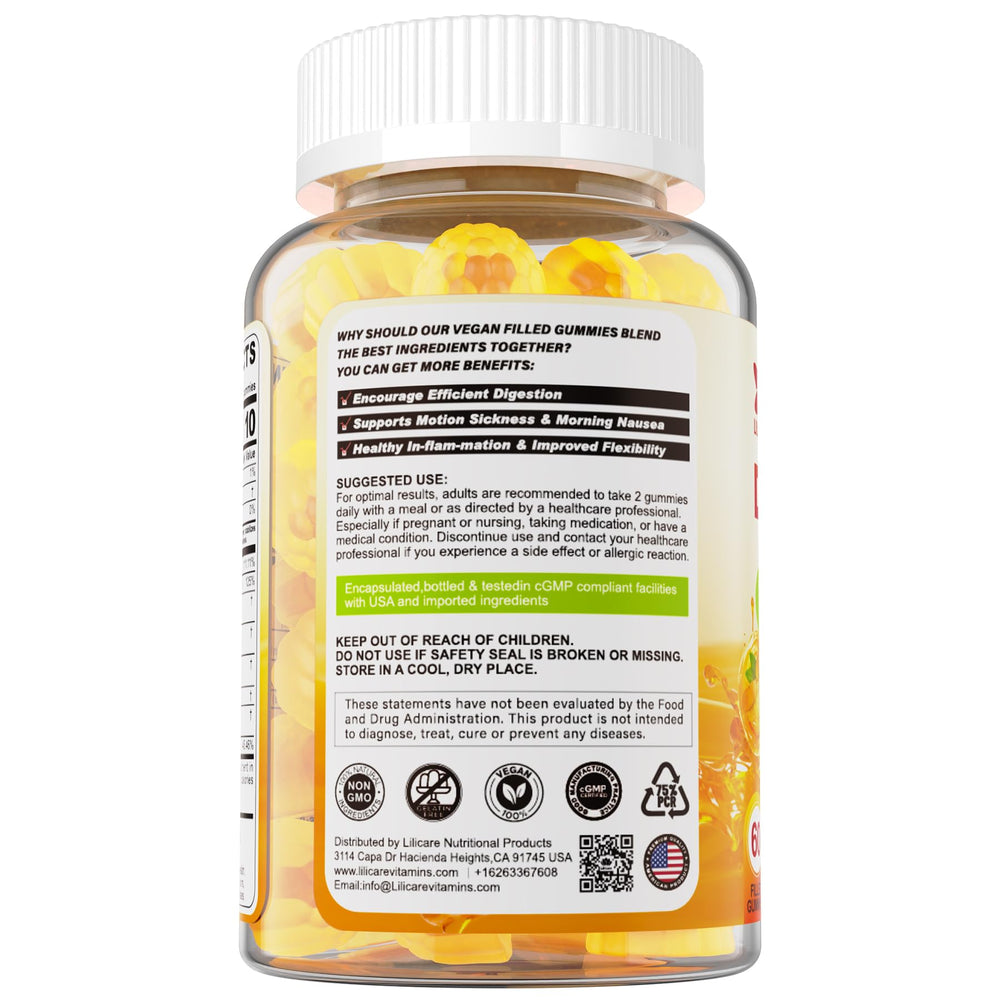 LILICARE travel-friendly gummies for occasional nausea relief.