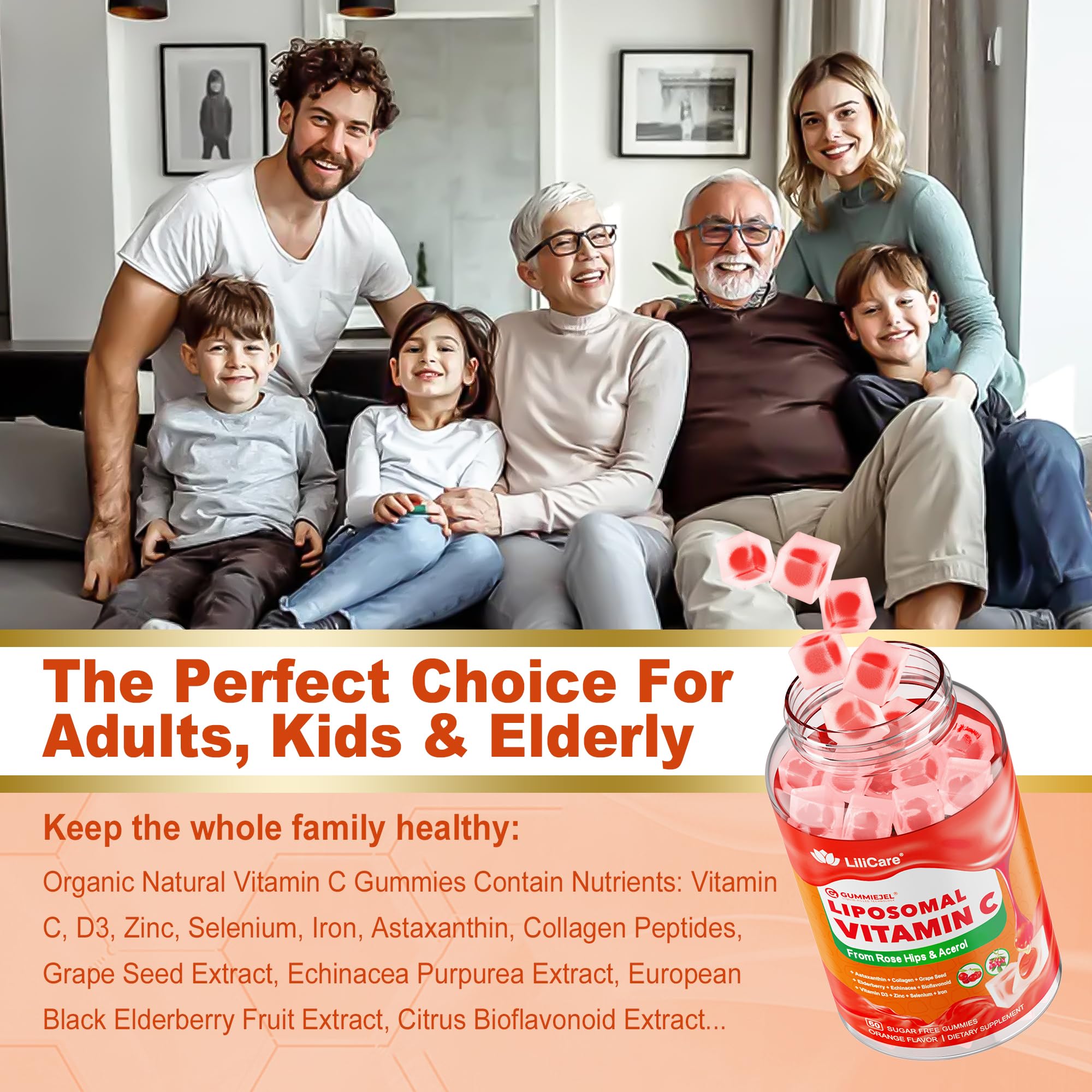 LILICARE Vitamin C Gummies kid and adult friendly use in daily routine.
