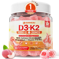 LILICARE Vitamin D3 K2 Gummies bottle for convenient daily bone support.