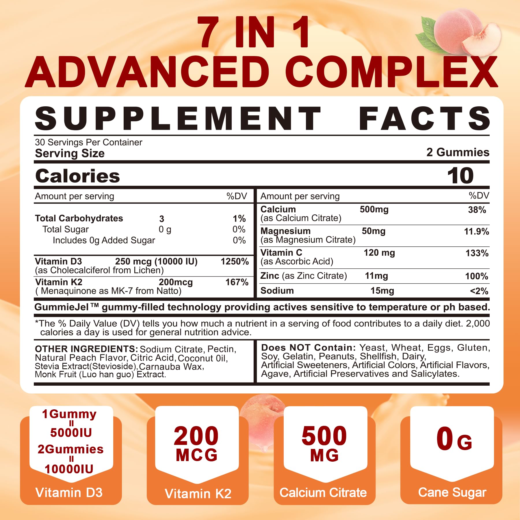 LILICARE gummy inner-layer cross-section reveals minerals and D3 K2.