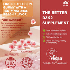 LILICARE outer peach-flavored layer provides vegan taste experience.