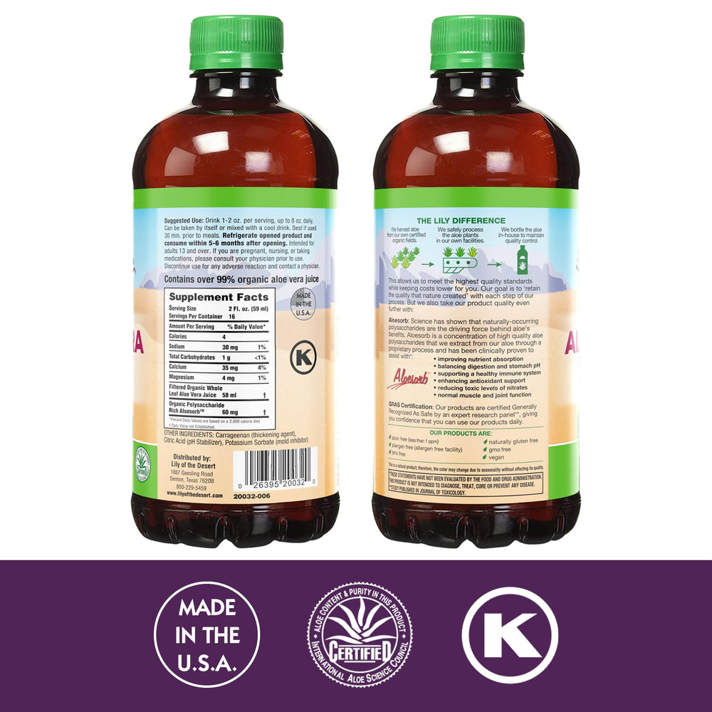 Lily Of The Desert Aloe Gel pour in a glass, refreshing