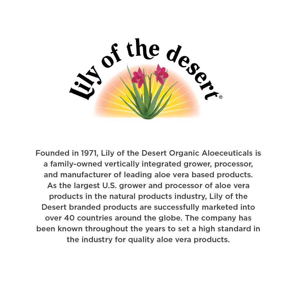 Aloesorb message on Lily Of The Desert Aloe Vera Juice label.