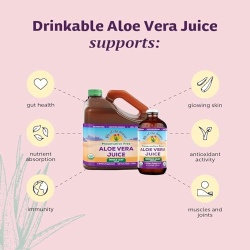 Lily Of The Desert Aloe Vera Juice label close-up showing organic and kosher status