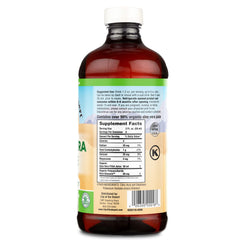 Lily Of The Desert Aloe Vera Juice label close-up showing purity and quality.