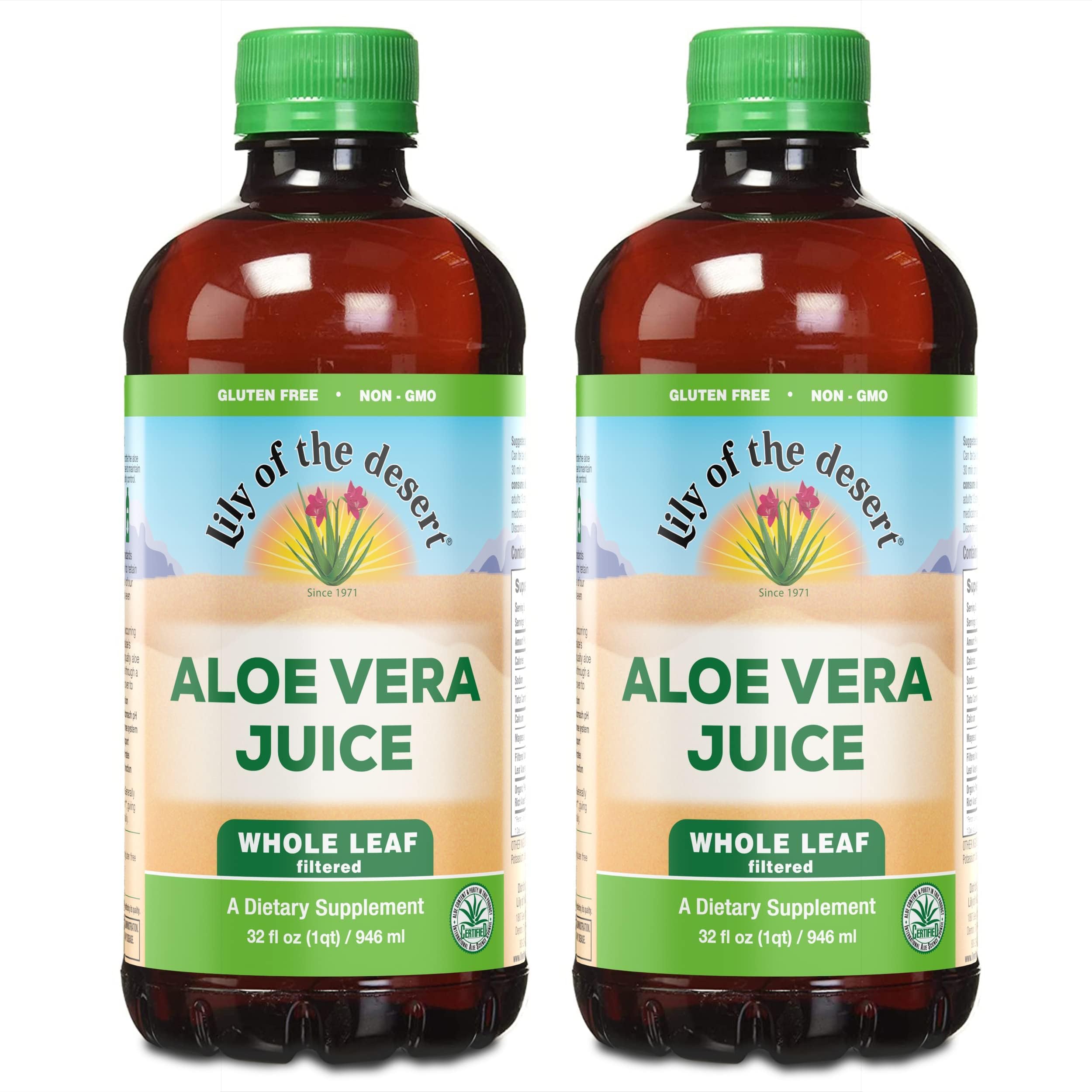 Lily Of The Desert aloe vera supplement whole-leaf bottle supports daily digestive wellness.