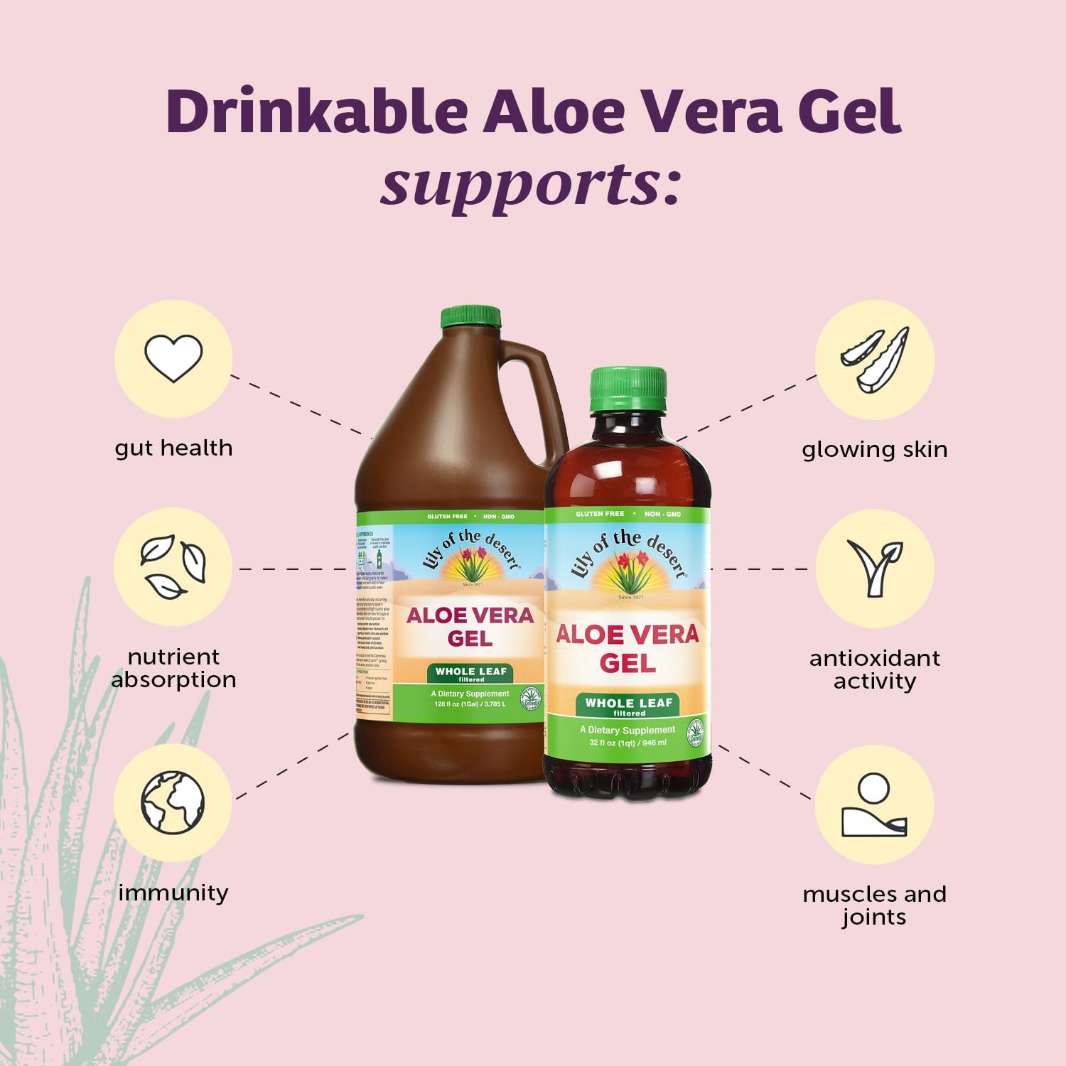 Lily Of The Desert Aloesorb difference ingredient close-up highlighting enhanced bio-active polysaccharides for absorption.