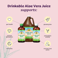 Lily of the Desert aloe vera juice pour into glass, smooth and refreshing