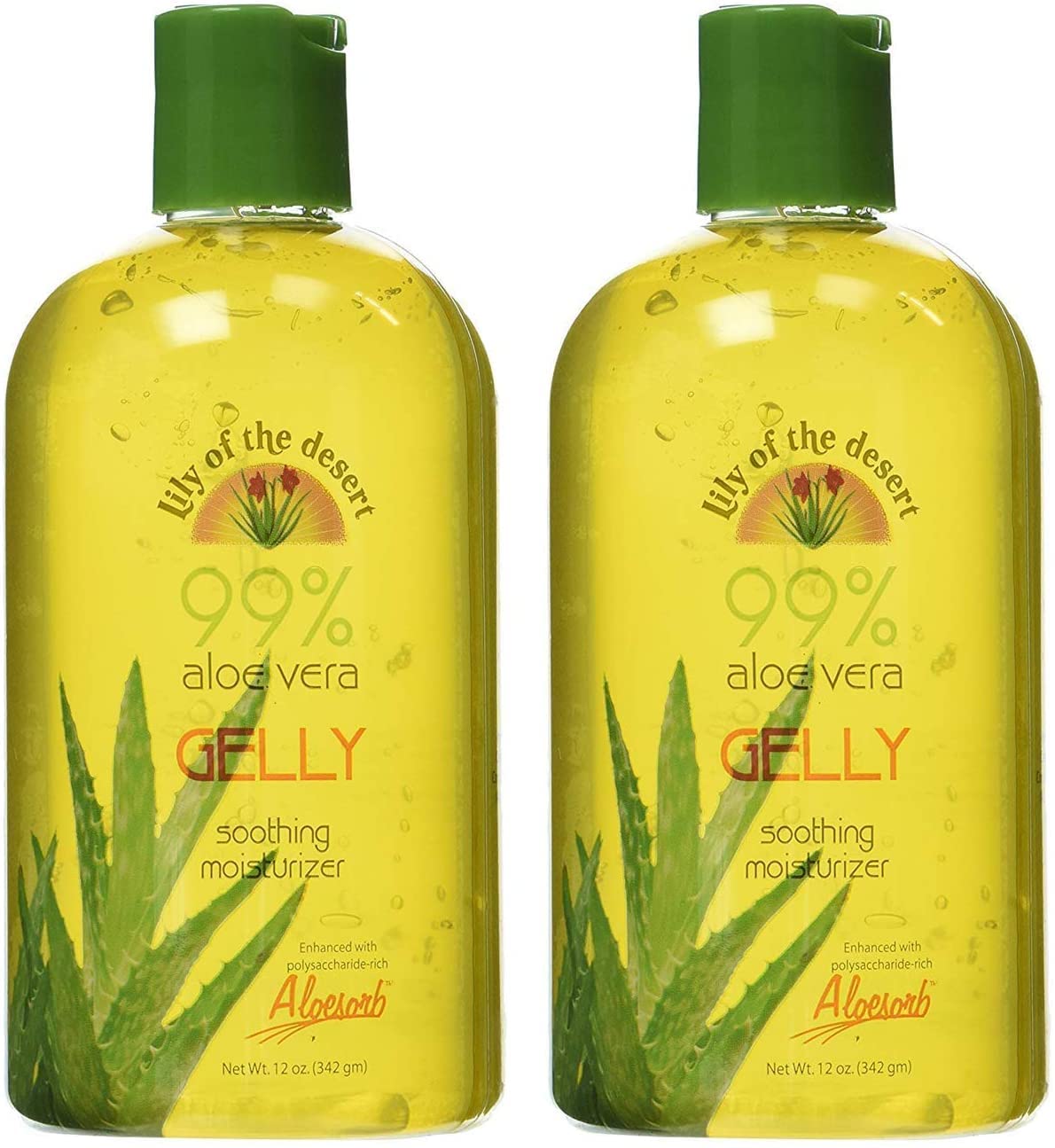 Lily Of The Desert Gelly Moisturizer bottle close-up for sunburn relief and hydration